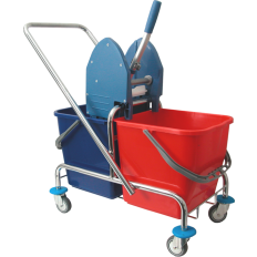 BETRA MOPWAGEN + WRINGER CHROOM/KUNSTSTOF 2 X 25L LITER