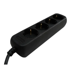 VERDEELDOOS 4V+RA 3X1.5MM² 3M SNOER ZWART