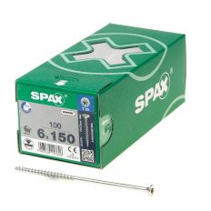 SPAX SPAANPLAATSCHROEF PLATVERZONKEN KOP VERZINKT T-STAR T30 DEELDRAAD 6.0 X 150MM
