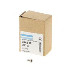SPAANPLAATSCHROEF RVS-A2 PK PZ-1 3.0X12 (200)