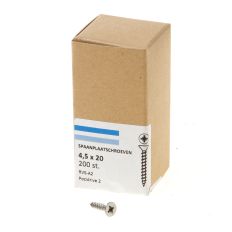 SPAANPLAATSCHROEF RVS-A2 PK PZ-2 4.5X20 (200)