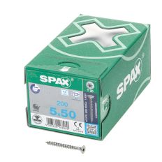 SPAX SPAANPLAATSCHROEF PLATVERZONKEN KOP RVS T-STAR T20 VOLDRAAD 5.0X50MM (PER 200 STUKS)