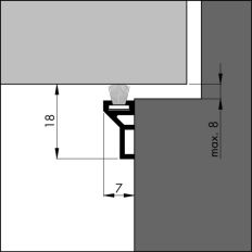 ELTON TOCHTPROFIEL ALUMINIUM MET BORSTEL 230CM