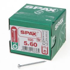 SPAX SPAANPLAATSCHROEF CILINDERKOP VERZINKT T-STAR T20 5.0X60MM (PER 100 STUKS)