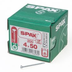 SPAX SPAANPLAATSCHROEF CILINDERKOP VERZINKT T-STAR T20 4.0X50MM (PER 200 STUKS)