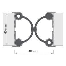 ALPROKON DEURNAALDPROFIEL BINNEN/BINNEN ALUMINIUM PENDELDEUR TYPE 4030 L= 2500MM (EXCL. RUBBER)