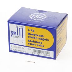 ROESTVASTSTAAL NAGELS BOMBE KOP 1.2 X 20MM 1KG