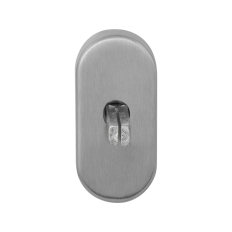 GPF110030100 RVS GEBORSTELD, DRAAIKIEPMECHANISME OVAAL 65X30X12 MM MET STIFT BINNENZIJDE 32 MM