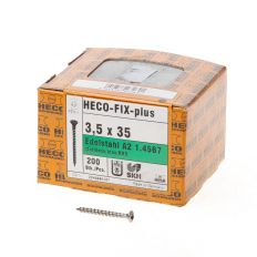 HECO TOPIX-PLUS 3,5 X 35, LK, POZI VD RVS A2; 200 STUKS