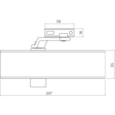 INTERSTEEL DEURDRANGER 120 MET SCHAARARM 207X55X40