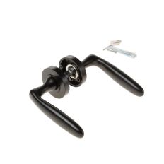 DEURKRUK BJORN OP ROZET VERDEKT ø52X10MM MET NOKKEN ZWART