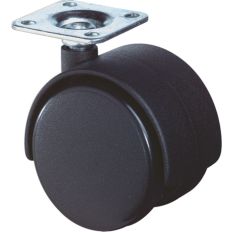 MEUBELZWENKWIEL ZWART KUNSTSTOF MET VERZINKTE PLAAT T 40KG 40MM