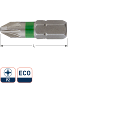 SCHROEFBIT OPTI-LINE, C6.3, PZ 2, L=25
