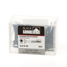 BLACKLINE SPAANPLAATSCHROEF HCP ZWART PK TX-20 +SNIJPUNT 5.0X50/30 (50)