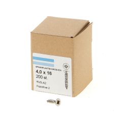 SPAANPLAATSCHROEF RVS-A2 PK PZ-2 4.0X16 (200)