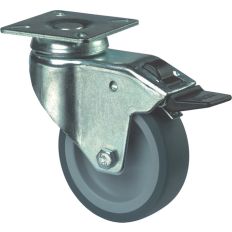 ZWENKWIEL MET PLAAT EN REM, RUBBER BAND, GRIJS 65KG MET REM100MM