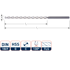 HSS-G HOUTSPIRAALBOOR XTR LANG, DIN 1869, TLS, ø6,0X140X205 HSS-G HOUTSPIRAALBOOR XTR LANG, DIN 1869, TLS, ø6,0X140X205