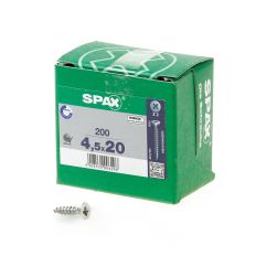 SPAX SPAANPLAATSCHROEF PLATVERZONKEN KOP VERZINKT POZIDRIV 4.5X20MM (PER 200 STUKS)