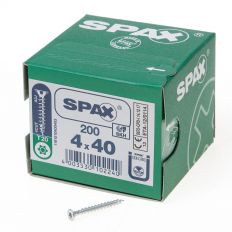 SPAX SPAANPLAATSCHROEF PLATVERZONKEN KOP VERZINKT T-STAR T20 4.0X40MM (PER 200 STUKS)