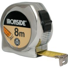 IRONSIDE ROLBANDMAAT CHROOM PROFESSIONEEL 8 METER X 25MM
