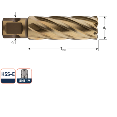 HSS-XE KERNBOOR GOLD-LINE, UNIVERSEEL 19, ø16X55
