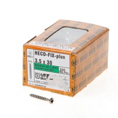 HECO SPAANPLAATSCHROEF LENSKOP RVS A2 POZIDRIV FIX-PLUS 3.5X30MM (PER 200 STUKS)