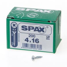 SPAX SPAANPLAATSCHROEF PLATVERZONKEN KOP VERZINKT POZIDRIV 4.0X16MM (PER 200 STUKS)