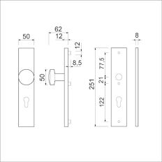 AMI VEILIGHEIDSGARNITUUR KRUK/KNOP SCHILD, PC 55 251/50 KN. 169/50 PC55 F1