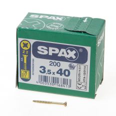 SPAX GLASLATSCHROEVEN GEEL 3.5 X 40MM