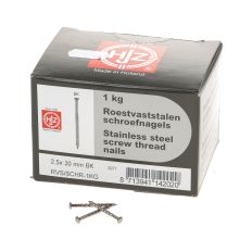 1KG SCHROEFNAGEL RVS BK 2.5X30MM