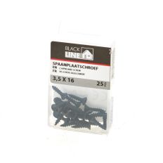 BLACKLINE SPAANPLAATSCHROEF HCP ZWART PK TX-20 +SNIJPUNT 3.5X16 (25)
