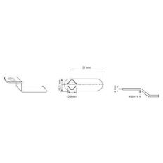LIP GEBOGEN KRUIS 4,8MM 31MM