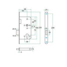 KASTSLOT ZWART 9420.U2060 PC72