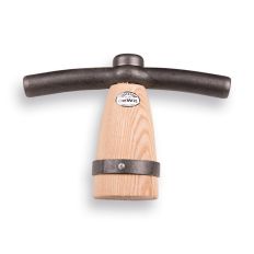 TEGELKLOPPER, DE WIT, MET HOUTEN KLOS