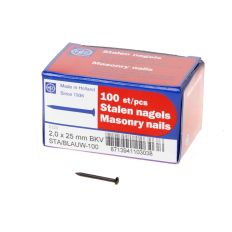 DRAADNAGEL STAAL GEBLAUWD BOMBEKOP 2.0X25 (100)
