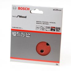 SCHUURSCHIJF 8-GATS WOOD AND PAINT DIAMETER 125MM K240 BLISTER VAN 5 SCHIJVEN