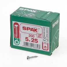 SPAX SPAANPLAATSCHROEF CILINDERKOP VERZINKT T-STAR T20 5.0X25MM (PER 200 STUKS)