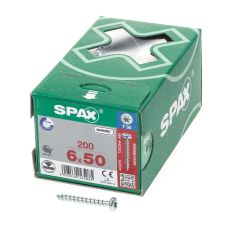 SPAX SPAANPLAATSCHROEF CILINDERKOP VERZINKT T-STAR T30 6.0X50MM (PER 200 STUKS)