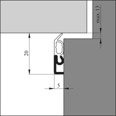 TOCHTPROFIEL ALU.OPBOUW ELRO-XL WIT 300CM