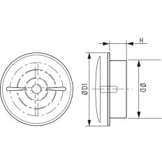 VENTILATIEROOSTER AFSLUITBAAR KUNSTSTOF WIT ROND 12CM 689