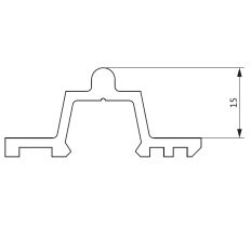 GU LOOPRAIL HEFSCHUIF P1542 ENKELVOUDIG SCHROEFBAAR GEANODISEERD H=15 (P/MTR)