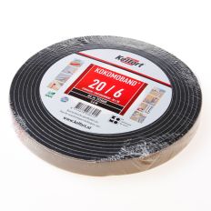 AFDICHTINGSBAND ZWART OP ROL VAN 5.6 METER, AFMETING 20MM, VOOR VOEGBREEDTE VAN 6MM