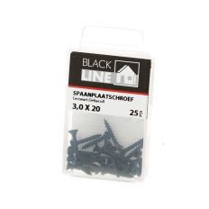BLACKLINE SPAANPLAATSCHROEF HCP ZWART PK TX-10 3.0X20 (25)