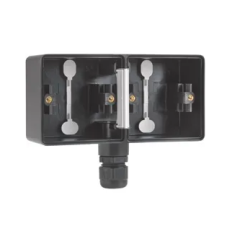 HYDRO OPBOUWDOOS 2V HORIZ.+M20 WARTEL ZWART