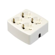 STEKKERDOOS TCD MONTEERB.4V+RA VIERK. WIT Z.SNOER