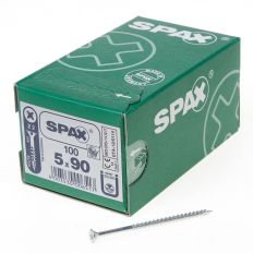 SPAX SPAANPLAATSCHROEF PLATVERZONKEN KOP VERZINKT POZIDRIV 5.0X90MM (PER 100 STUKS)