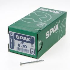 SPAX SPAANPLAATSCHROEF PLATVERZONKEN KOP VERZINKT POZIDRIV DEELDRAAD 6.0X70MM (PER 200 STUKS)