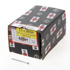 MDF PLAATSCHROEF PLATVERZONKEN KOP POZIDRIV VERZINKT DEELDRAAD 3.5 X 50MM