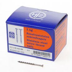SCHROEFNAGEL BOMBE KOP RVS 3.2 X 55MM 1 KG