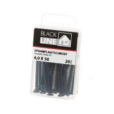 BLACKLINE SPAANPLAATSCHROEF HCP ZWART PK TX-20 +SNIJPUNT 4.0X50/30 (20)